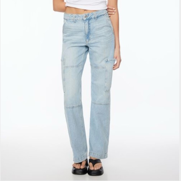 DYNAMITE - Heidi Wide Leg Cargo Jeans - Size 25 - NWT. - Picture 1 of 6